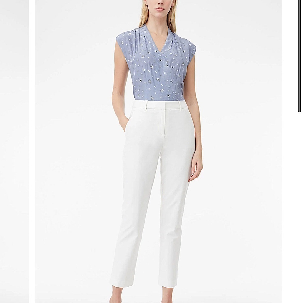 NEW Rebecca Taylor Tailored Stretch Modern Suiting Square Pant in snow size 14